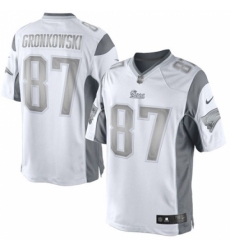 Men's Nike New England Patriots #87 Rob Gronkowski Limited White Platinum NFL Jersey