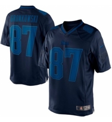 Men's Nike New England Patriots #87 Rob Gronkowski Navy Blue Drenched Limited NFL Jersey