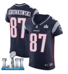 Men's Nike New England Patriots #87 Rob Gronkowski Navy Blue Team Color Vapor Untouchable Elite Player Super Bowl LII NFL Jersey Men's Nike New England Patriots #87 Rob Gronkowski Navy Blue Team Color Vapor Untouchable Elite Player Super Bowl LII NFL Jersey
