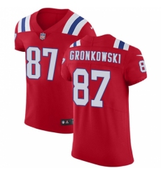 Men's Nike New England Patriots #87 Rob Gronkowski Red Alternate Vapor Untouchable Elite Player NFL Jersey