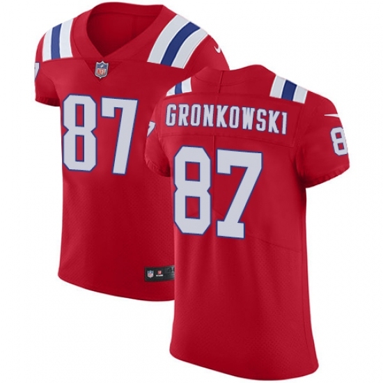 Men's Nike New England Patriots #87 Rob Gronkowski Red Alternate Vapor Untouchable Elite Player NFL Jersey Men's Nike New England Patriots #87 Rob Gronkowski Red Alternate Vapor Untouchable Elite Player NFL Jersey