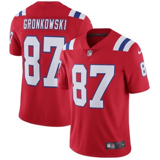 Men's Nike New England Patriots #87 Rob Gronkowski Red Alternate Vapor Untouchable Limited Player NFL Jersey Men's Nike New England Patriots #87 Rob Gronkowski Red Alternate Vapor Untouchable Limited Player NFL Jersey