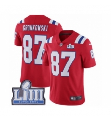 Men's Nike New England Patriots #87 Rob Gronkowski Red Alternate Vapor Untouchable Limited Player Super Bowl LIII Bound NFL Jersey