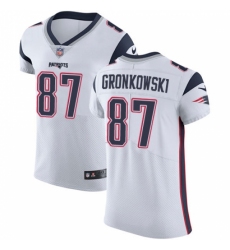 Men's Nike New England Patriots #87 Rob Gronkowski White Vapor Untouchable Elite Player NFL Jersey