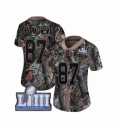 Women's Nike New England Patriots #87 Rob Gronkowski Camo Rush Realtree Limited Super Bowl LIII Bound NFL Jersey