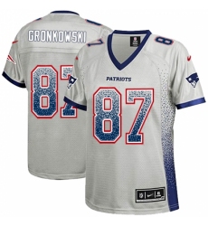 Women's Nike New England Patriots #87 Rob Gronkowski Elite Grey Drift Fashion NFL Jersey
