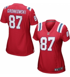 Women's Nike New England Patriots #87 Rob Gronkowski Game Red Alternate NFL Jersey