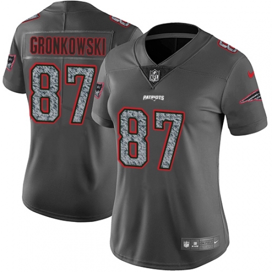 Women's Nike New England Patriots #87 Rob Gronkowski Gray Static Vapor Untouchable Limited NFL Jersey Women's Nike New England Patriots #87 Rob Gronkowski Gray Static Vapor Untouchable Limited NFL Jersey