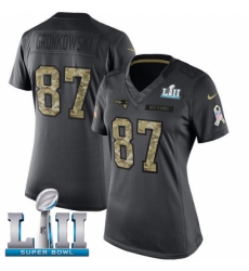 Women's Nike New England Patriots #87 Rob Gronkowski Limited Black 2016 Salute to Service Super Bowl LII NFL Jersey Women's Nike New England Patriots #87 Rob Gronkowski Limited Black 2016 Salute to Service Super Bowl LII NFL Jersey