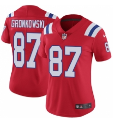 Women's Nike New England Patriots #87 Rob Gronkowski Red Alternate Vapor Untouchable Limited Player NFL Jersey