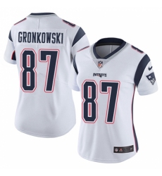 Women's Nike New England Patriots #87 Rob Gronkowski White Vapor Untouchable Limited Player NFL Jersey
