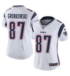Women's Nike New England Patriots #87 Rob Gronkowski White Vapor Untouchable Limited Player NFL Jersey Women's Nike New England Patriots #87 Rob Gronkowski White Vapor Untouchable Limited Player NFL Jersey