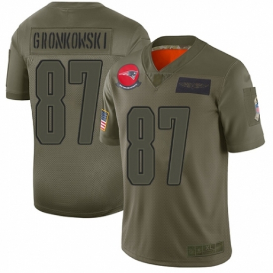 Youth New England Patriots #87 Rob Gronkowski Limited Camo 2019 Salute to Service Football Jersey Youth New England Patriots #87 Rob Gronkowski Limited Camo 2019 Salute to Service Football Jersey