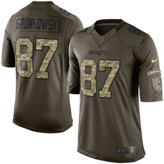 Youth Nike New England Patriots #87 Rob Gronkowski Elite Green Salute to Service NFL Jersey Youth Nike New England Patriots #87 Rob Gronkowski Elite Green Salute to Service NFL Jersey