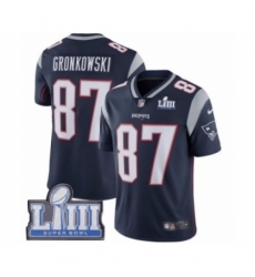 Youth Nike New England Patriots #87 Rob Gronkowski Navy Blue Team Color Vapor Untouchable Limited Player Super Bowl LIII Bound NFL Jersey Youth Nike New England Patriots #87 Rob Gronkowski Navy Blue Team Color Vapor Untouchable Limited Player Super Bowl LIII Bound NFL Jersey