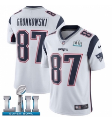 Youth Nike New England Patriots #87 Rob Gronkowski White Vapor Untouchable Limited Player Super Bowl LII NFL Jersey Youth Nike New England Patriots #87 Rob Gronkowski White Vapor Untouchable Limited Player Super Bowl LII NFL Jersey