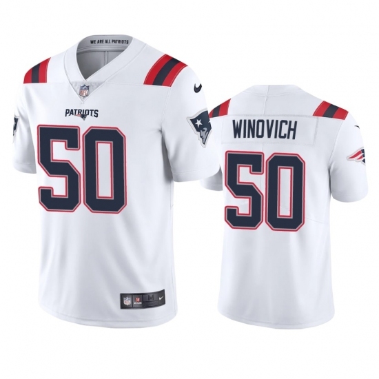 Nike New England Patriots #50 Chase Winovich Men's White 2020 Vapor Limited Jersey Nike New England Patriots #50 Chase Winovich Men's White 2020 Vapor Limited Jersey