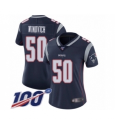 Women's New England Patriots #50 Chase Winovich Navy Blue Team Color Vapor Untouchable Limited Player 100th Season Football Jersey