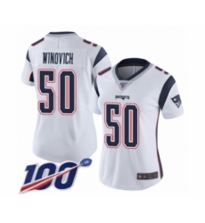Women's New England Patriots #50 Chase Winovich White Vapor Untouchable Limited Player 100th Season Football Jersey Women's New England Patriots #50 Chase Winovich White Vapor Untouchable Limited Player 100th Season Football Jersey