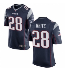 Men's Nike New England Patriots #28 James White Game Navy Blue Team Color NFL Jersey
