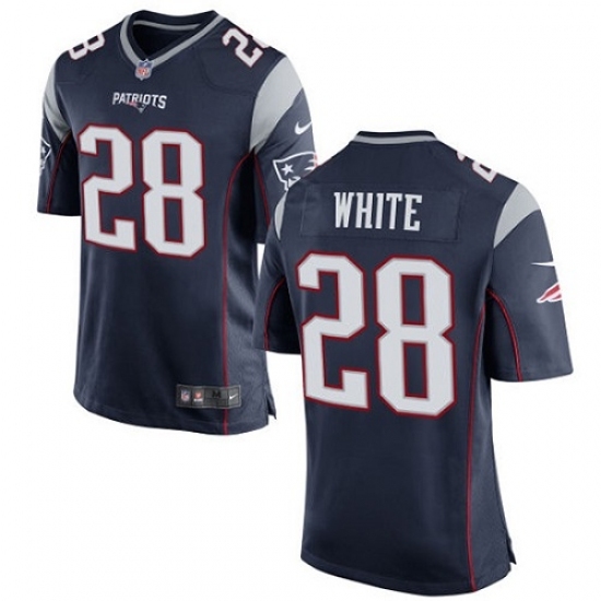 Men's Nike New England Patriots #28 James White Game Navy Blue Team Color NFL Jersey Men's Nike New England Patriots #28 James White Game Navy Blue Team Color NFL Jersey