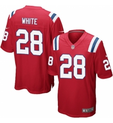 Men's Nike New England Patriots #28 James White Game Red Alternate NFL Jersey