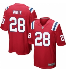 Men's Nike New England Patriots #28 James White Game Red Alternate NFL Jersey Men's Nike New England Patriots #28 James White Game Red Alternate NFL Jersey