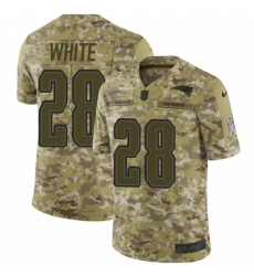 Men's Nike New England Patriots #28 James White Limited Camo 2018 Salute to Service NFL Jersey