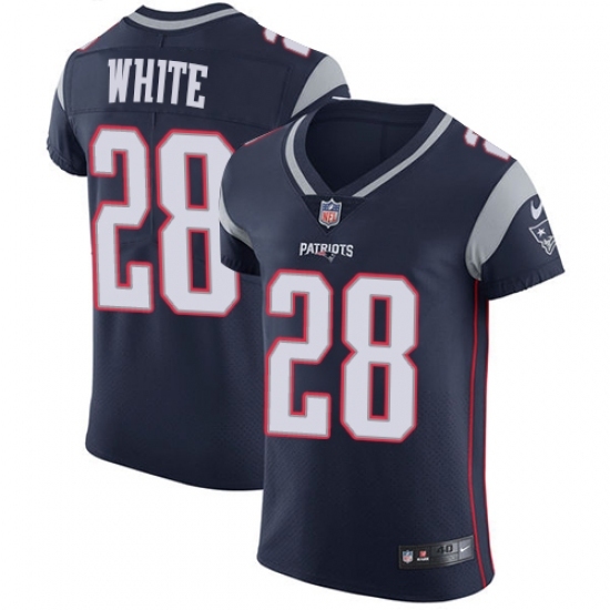 Men's Nike New England Patriots #28 James White Navy Blue Team Color Vapor Untouchable Elite Player NFL Jersey Men's Nike New England Patriots #28 James White Navy Blue Team Color Vapor Untouchable Elite Player NFL Jersey