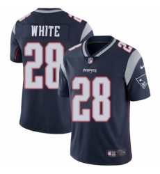 Men's Nike New England Patriots #28 James White Navy Blue Team Color Vapor Untouchable Limited Player NFL Jersey