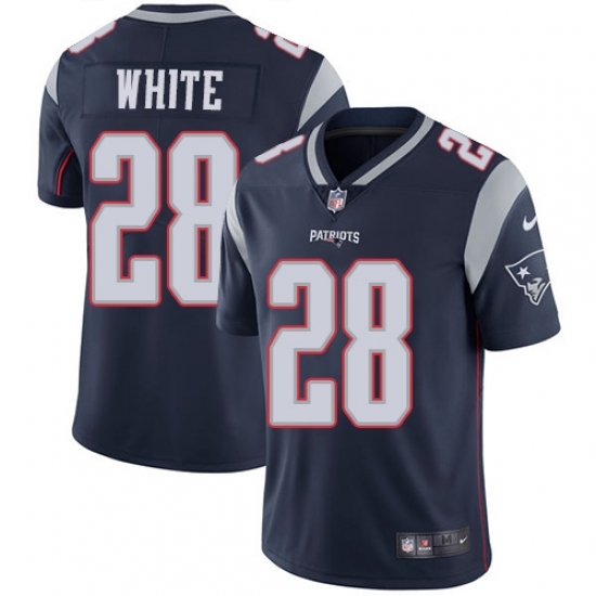 Men's Nike New England Patriots #28 James White Navy Blue Team Color Vapor Untouchable Limited Player NFL Jersey Men's Nike New England Patriots #28 James White Navy Blue Team Color Vapor Untouchable Limited Player NFL Jersey