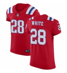 Men's Nike New England Patriots #28 James White Red Alternate Vapor Untouchable Elite Player NFL Jersey