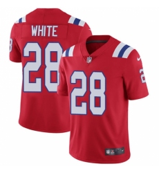 Men's Nike New England Patriots #28 James White Red Alternate Vapor Untouchable Limited Player NFL Jersey