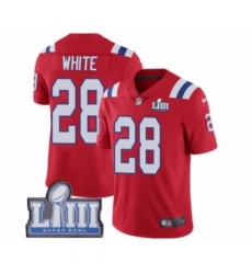Men's Nike New England Patriots #28 James White Red Alternate Vapor Untouchable Limited Player Super Bowl LIII Bound NFL Jersey