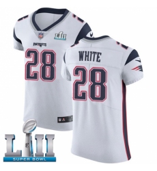 Men's Nike New England Patriots #28 James White Vapor Untouchable Elite Player Super Bowl LII NFL Jersey Men's Nike New England Patriots #28 James White Vapor Untouchable Elite Player Super Bowl LII NFL Jersey