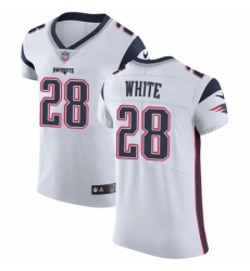 Men's Nike New England Patriots #28 James White White Vapor Untouchable Elite Player NFL Jersey