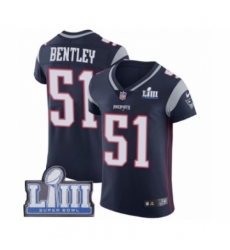 Men's Nike New England Patriots #51 Ja'Whaun Bentley Navy Blue Team Color Vapor Untouchable Elite Player Super Bowl LIII Bound NFL Jersey