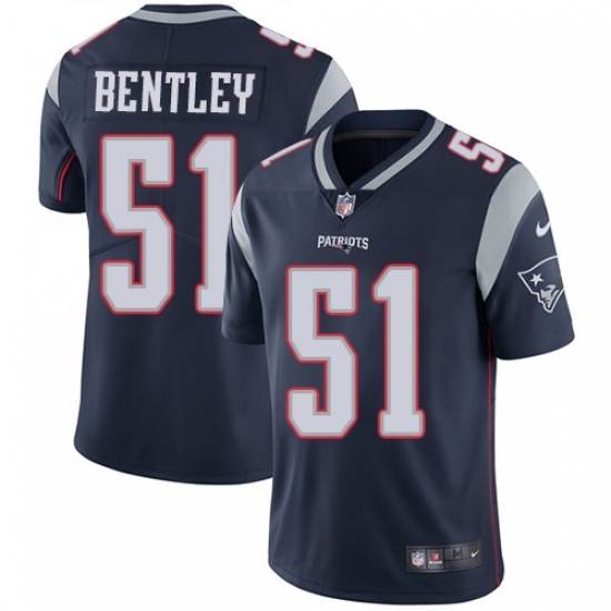 Men's Nike New England Patriots #51 Ja'Whaun Bentley Navy Blue Team Color Vapor Untouchable Limited Player NFL Jersey Men's Nike New England Patriots #51 Ja'Whaun Bentley Navy Blue Team Color Vapor Untouchable Limited Player NFL Jersey