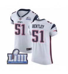 Men's Nike New England Patriots #51 Ja'Whaun Bentley White Vapor Untouchable Elite Player Super Bowl LIII Bound NFL Jersey
