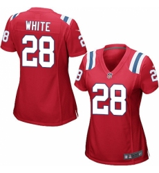 Women's Nike New England Patriots #28 James White Game Red Alternate NFL Jersey Women's Nike New England Patriots #28 James White Game Red Alternate NFL Jersey