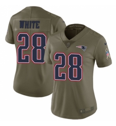 Women's Nike New England Patriots #28 James White Limited Olive 2017 Salute to Service NFL Jersey Women's Nike New England Patriots #28 James White Limited Olive 2017 Salute to Service NFL Jersey
