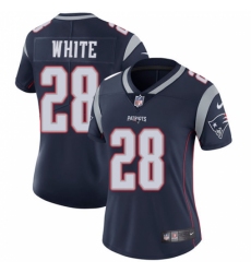Women's Nike New England Patriots #28 James White Navy Blue Team Color Vapor Untouchable Limited Player NFL Jersey