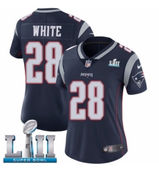 Women's Nike New England Patriots #28 James White Navy Blue Team Color Vapor Untouchable Limited Player Super Bowl LII NFL Jersey Women's Nike New England Patriots #28 James White Navy Blue Team Color Vapor Untouchable Limited Player Super Bowl LII NFL Jersey