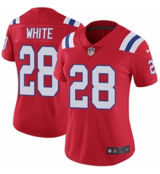 Women's Nike New England Patriots #28 James White Red Alternate Vapor Untouchable Limited Player NFL Jersey