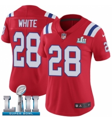 Women's Nike New England Patriots #28 James White Red Alternate Vapor Untouchable Limited Player Super Bowl LII NFL Jersey Women's Nike New England Patriots #28 James White Red Alternate Vapor Untouchable Limited Player Super Bowl LII NFL Jersey