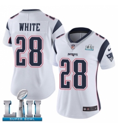 Women's Nike New England Patriots #28 James White Vapor Untouchable Limited Player Super Bowl LII NFL Jersey