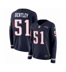 Women's Nike New England Patriots #51 Ja'Whaun Bentley Limited Navy Blue Therma Long Sleeve NFL Jersey
