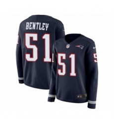 Women's Nike New England Patriots #51 Ja'Whaun Bentley Limited Navy Blue Therma Long Sleeve NFL Jersey Women's Nike New England Patriots #51 Ja'Whaun Bentley Limited Navy Blue Therma Long Sleeve NFL Jersey