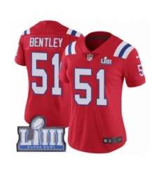 Women's Nike New England Patriots #51 Ja'Whaun Bentley Red Alternate Vapor Untouchable Limited Player Super Bowl LIII Bound NFL Jersey