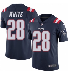 Youth Nike New England Patriots #28 James White Limited Navy Blue Rush Vapor Untouchable NFL Jersey